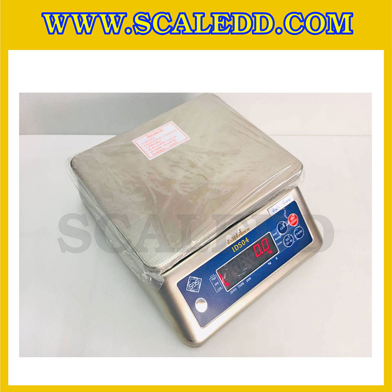 เครื่องชั่งกันน้ำ ตั้งโต๊ะ พิกัดน้ำหนัก 30Kg อ่านค่าละเอียด 5g เครื่องชั่งดิจิตอล30kg เครื่องชั่งกันน้ำ30kg ตาชั่งสแตนเลส30kg เครื่องชั่งน้ำหนัก30kg ยี่ห้อ SDS รุ่น IDS04-30K