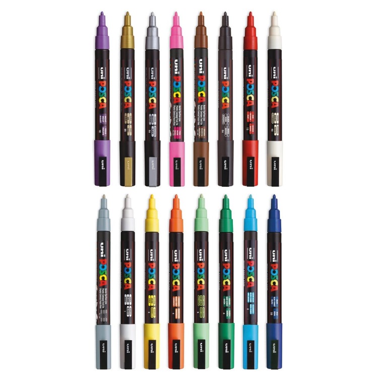 ชุดมาร์คเกอร์ Uni Posca 16 สี