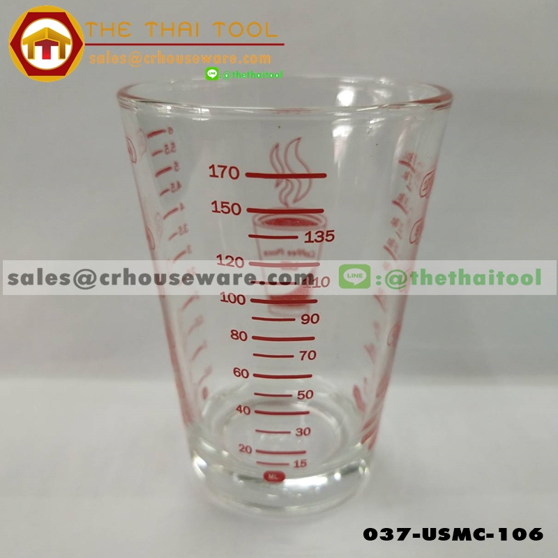 แก้วตวง พิมพ์สเกล 170 มล. 6 ออนซ์ รุ่นผลิตในประเทศ 037-USMC-106 ,แก้วตวงเสกลผลิตในประเทศ