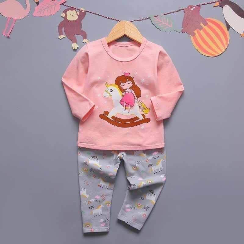 พร้อมส่ง ชุดนอนเด็ก ลายการ์ตูน ชาย/หญิง ชุดนอนขายาว