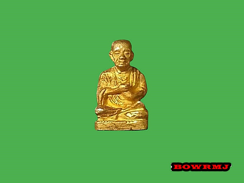 รูปเหมือนหล่อจิ๋ว สมเด็จพระพุฒาจารย์ (โต) สมเด็จพระสังฆราชเจ้า กรมหลวงวชิรญาณสังวร (เจริญ คชวัตร) วัดบวรนิเวศวิหาร กรุงเทพมหานคร ปี 2536 ตอกโค๊ดใต้ฐาน