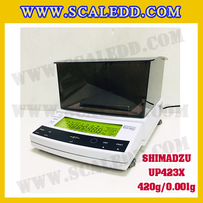 เครื่องชั่งดิจิตอล ทศนิยม 3 ตำแหน่ง รุ่น UP423X 420gx0.001g เครื่องชั่งละเอียดสูง420g เครื่องชั่งน้ำหนัก420g ตาชั่ง420กรัม พิกัดน้ำหนัก 420g ความละเอียด 0.001g ยี่ห้อ SHIMADZU รุ่น UP423X
