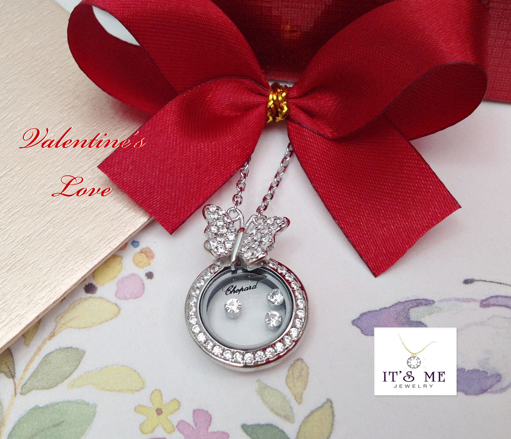 Valentine's Love สร้อยเงินแท้ พร้อมจี้รูปผีเสื้อ
