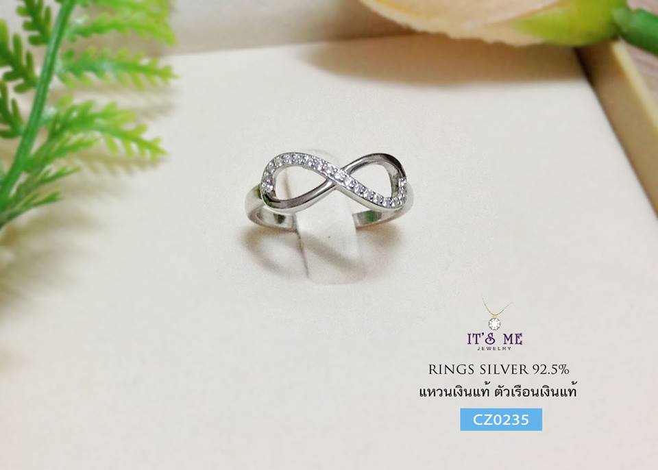 แหวนเงินแท้ Infinity ประดับเพชร cz