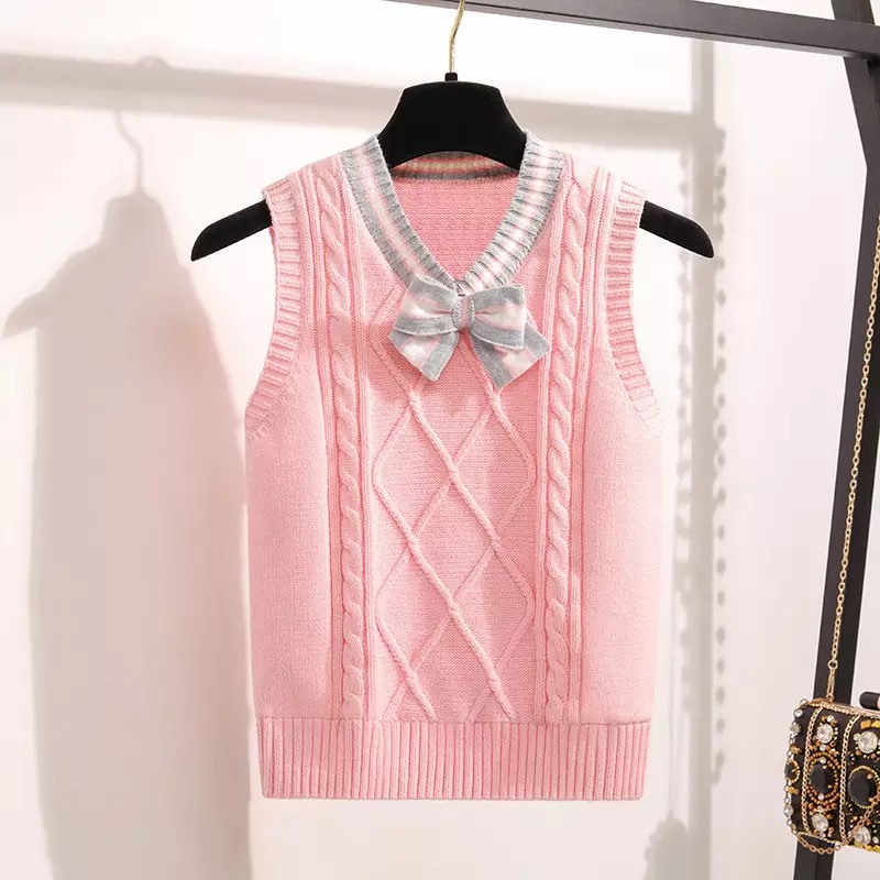 เสื้อกันหนาว เสื้อกั๊กเด็ก ไหมพรมริ้ว