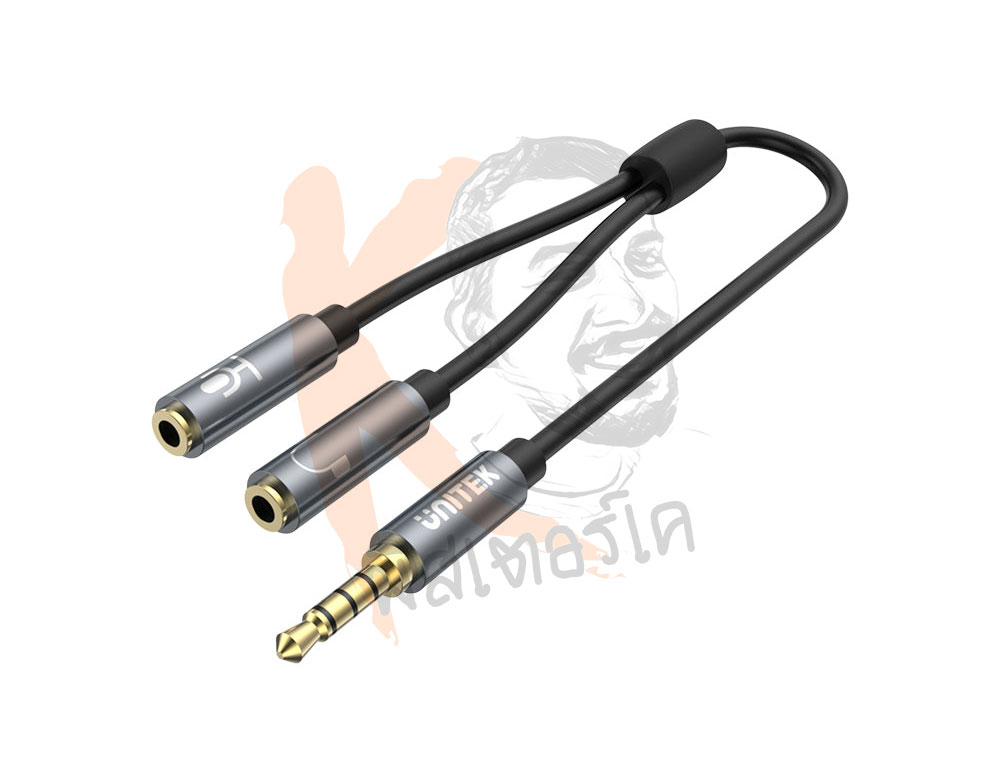 ตัวแยกหูฟัง กับ ไมค์ AUX 3.5mm 1 ออก 2 Headphone and Mic Splitter by Unitek