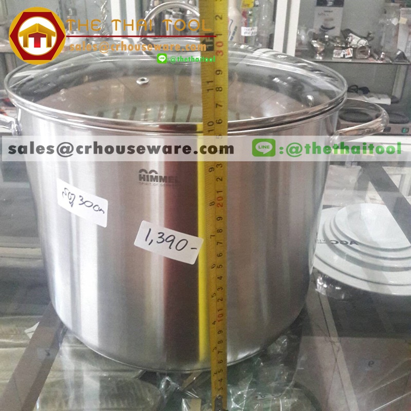 หม้อสตูว์สแตนเลส 30 ซม. 040-HM30,Stock_pot,หม้อต้มชานมไข่มุก