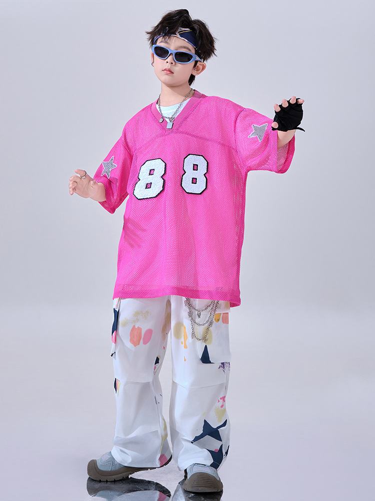 สินค้าพร้อมส่ง ชุดเต้น เซ็ตเสื้อชมพู+กระโปรง/กางเกง