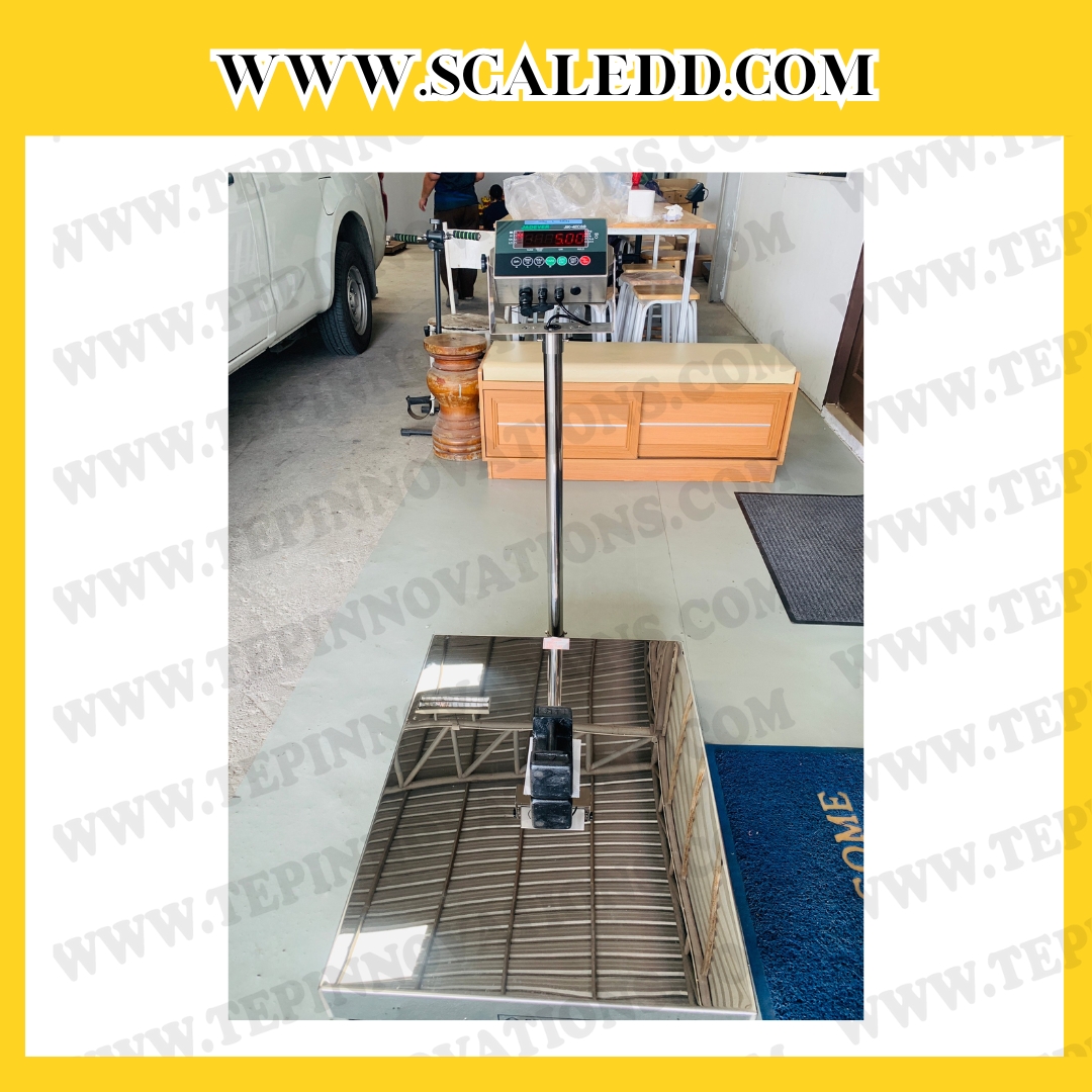 เครื่องชั้งน้ำหนักดิจิตอลกันน้ำตั้งพื้น พิกัดน้ำหนัก 500kg. ค่าความละเอียด50g. ขนาดแท่นชั่ง 60x80 cm. ยี่ห้อ JADEVER รุ่นJIK-4ECSB