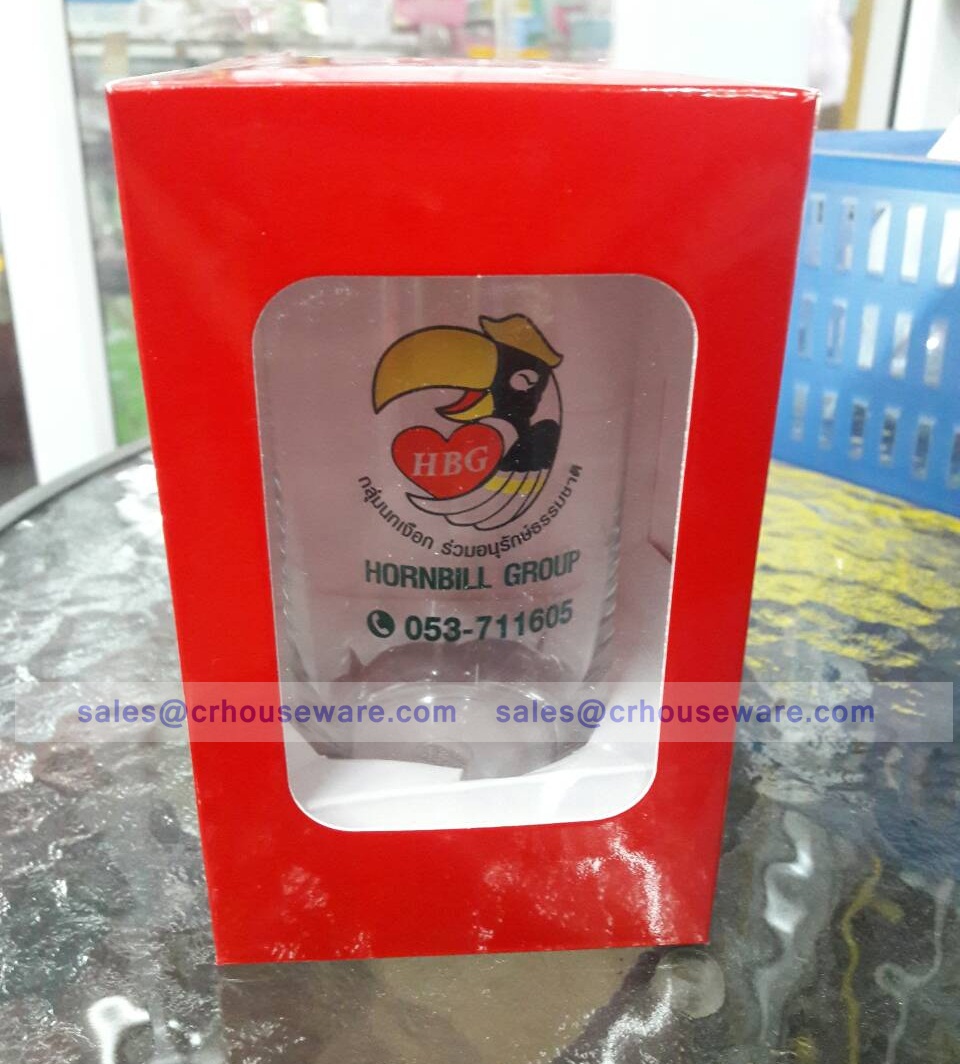 กล่องบรรจุแก้วน้ำ 10 oz. 005-K1210 (เฉพาะกล่อง),กล่องกระดาษของขวัญ,กล่องใส่แก้วน้ำโชว์ลายของขวัญ,กล่องสำหรับสินค้าพรี่เมี่ยม