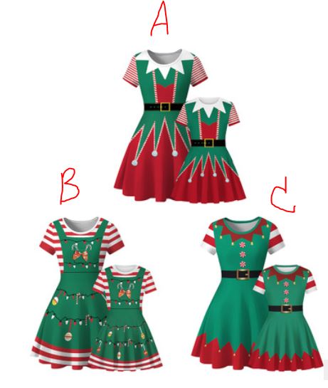 ชุดคริสต์มาส คริสมาส เดรสเขียว-แดง