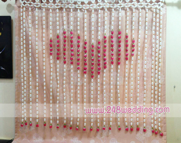 ม่านหน้าต่างดอกรัก รูปหัวใจ