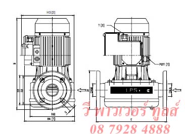 EBARA เอบาร่า รุ่น LPS 25/25 ปั๊มน้ำหอยโข่งผลิตจากสแตนเลส รุ่น LPS (In-Line)