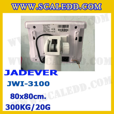 เครื่องชั่งดิจิตอลตั้งพื้น 300kg ยี่ห้อ JADEVER รุ่น JWI-3100 II ขนาดแท่น 80x80cm. เครื่องชั่งน้ำหนัก300กิโล เครื่องชั่งดิจิตอลชั่งน้ำหนัก300kg ตาชั่ง300kg ตาชั่งดิจิตอล300kg เครื่องชั่งดิจิตอล300kg พิกัดน้ำหนัก 300kg ค่าละเอียด 20g