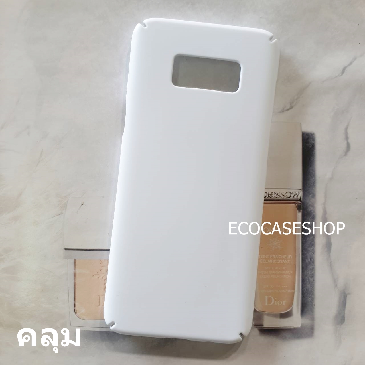 samsungS8 เคสแข็งด้านคลุมรอบ สีขาว (เหมาะสำหรับงานสกรีนความร้อน sublimation)