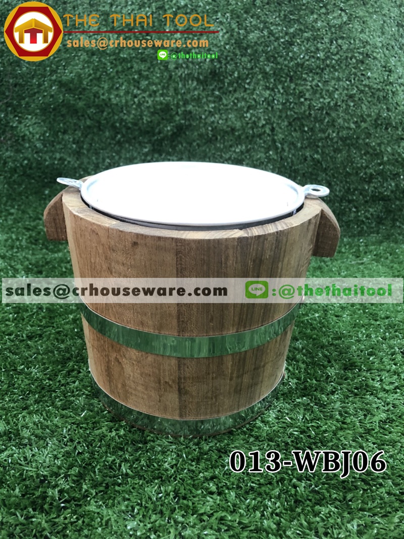 ถังไม้พร้อมถังใส่น้ำแข็งอลูมิเนียมด้านใน รหัสสินค้า 013-WBJ06