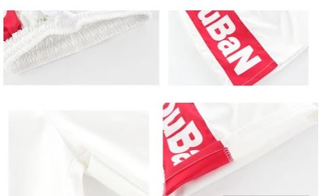 ชุดเต้น แดนซ์ชาย เสื้อแขนสั้น สีแดง+กางเกงขาสั้นขาว