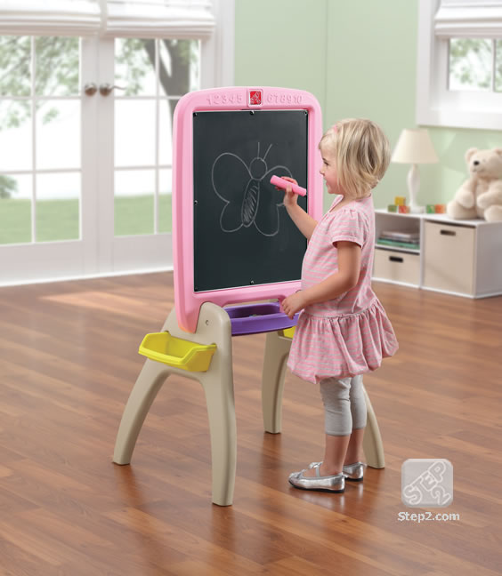 กระดาน STEP2 Easel For Two with Bonus Magnetic Letters/Numbers สีชมพู (พร้อมส่ง)