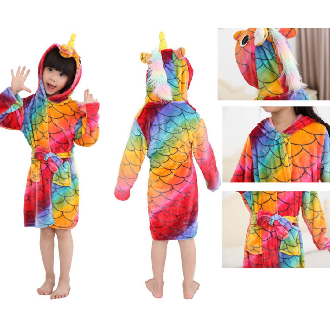 สินค้าพร้อมส่ง เสื้อคลุม ว่ายน้ำ การ์ตูน ลายยูนิคอน