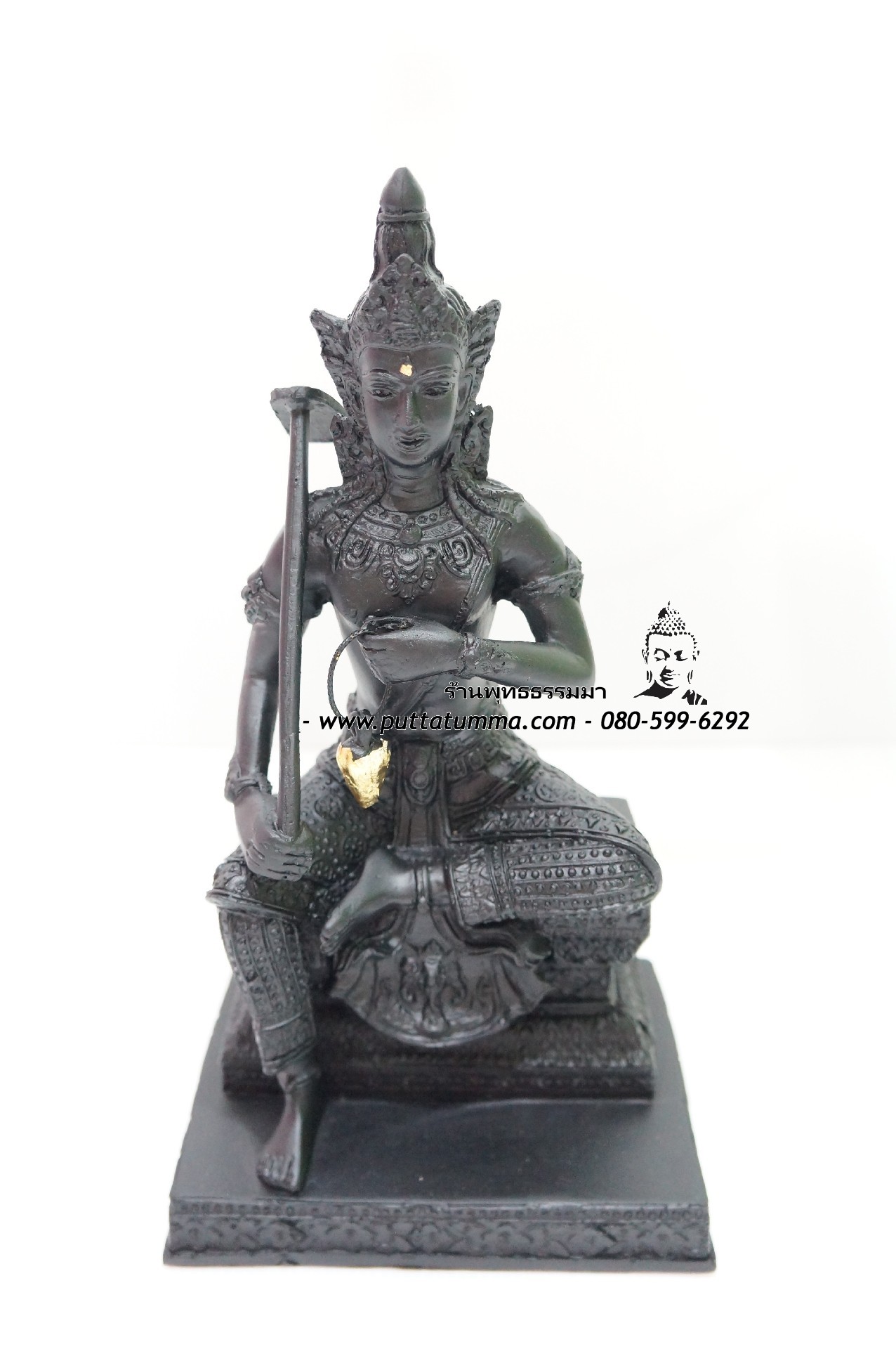 พระวิษณุกรรม สีดำ เนื้อเรซิ่น ขนาด 5 นิ้ว สูง 9 นิ้ว