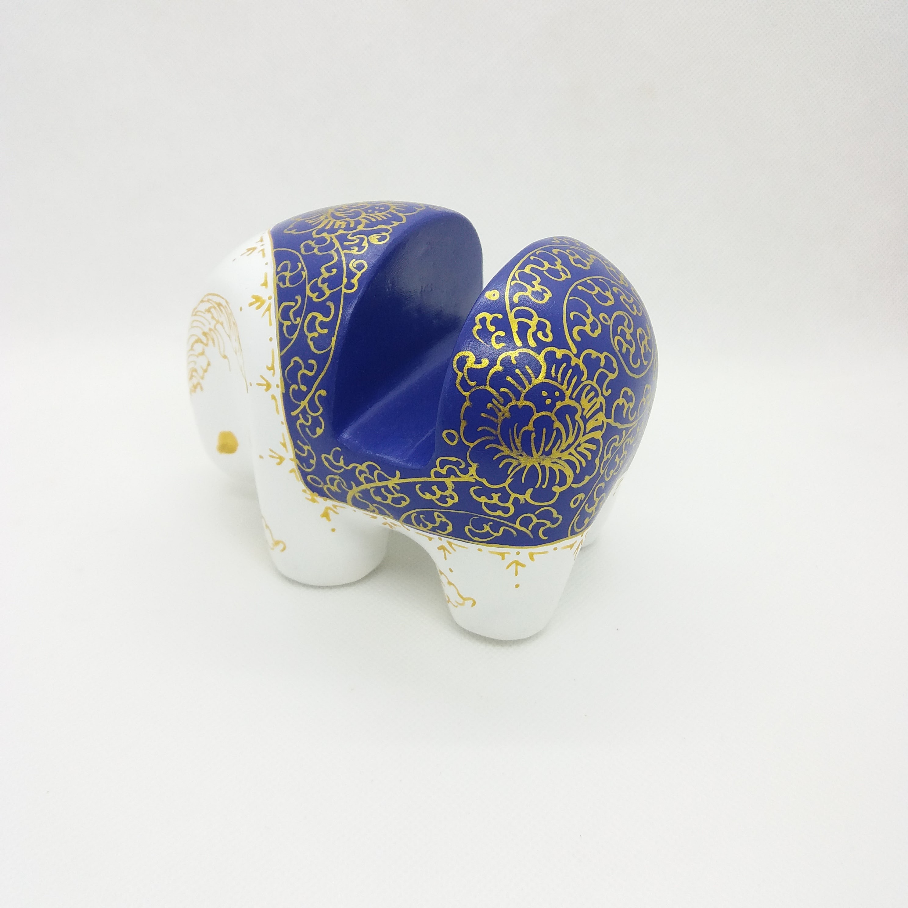 ช้างวางนามบัตรและมือถือ Size S สีขาวน้ำเงิน