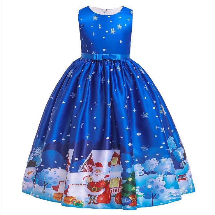 พร้อมส่ง ชุดเดรส คริสต์มาส แขนกุด ทรงยาว ผูกโบว์