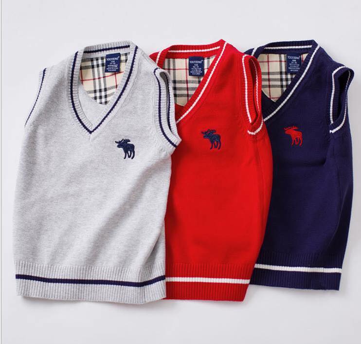 เสื้อกันหนาวเด็ก เสื้อกั๊กไหมพรมชาย