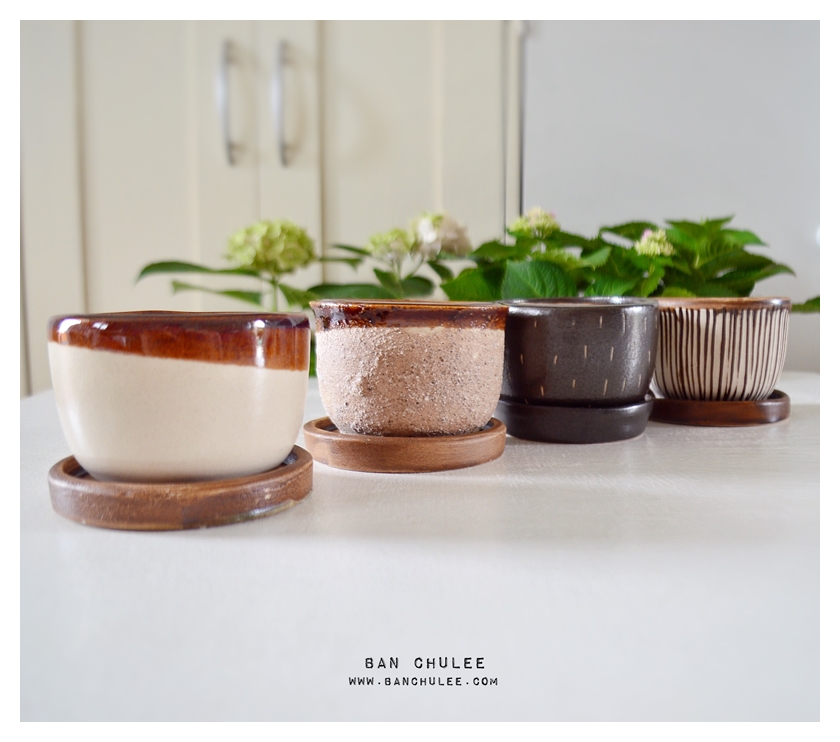 Rough Ceramic Flower Pots Set A กระถางเซรามิคเนื้อหยาบ เซตเอ