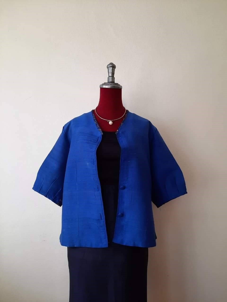 SIVAREE Upcycling Lifestyle 1 /Thai Silk Recycle ฟ้า,ชมภู่,ดำ Free Size