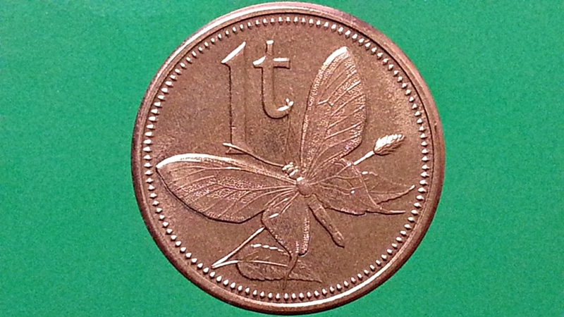 เหรียญ เงินตรา ประเทศ ปาปัวนิวกินี Toea (Bird-wing Butterfly) 2004