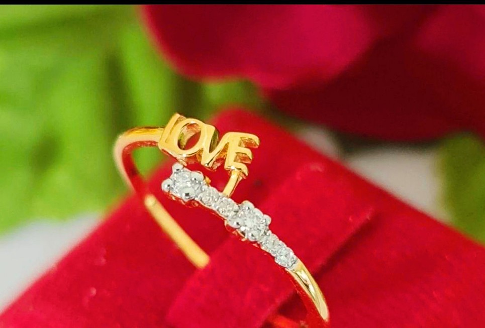 พร้อมส่งและสั่งผลิตแหวนเพชรเลิฟมินิมอลล์ แหวนแต่งงาน แหวนหมั้น ใส่เที่ยว ออกงาน แหวนทองคำ 9K เพชรเกสรแท้ 0.05 กะรัต 6 เม็ด ราคาถูกมาก ส่งฟรี