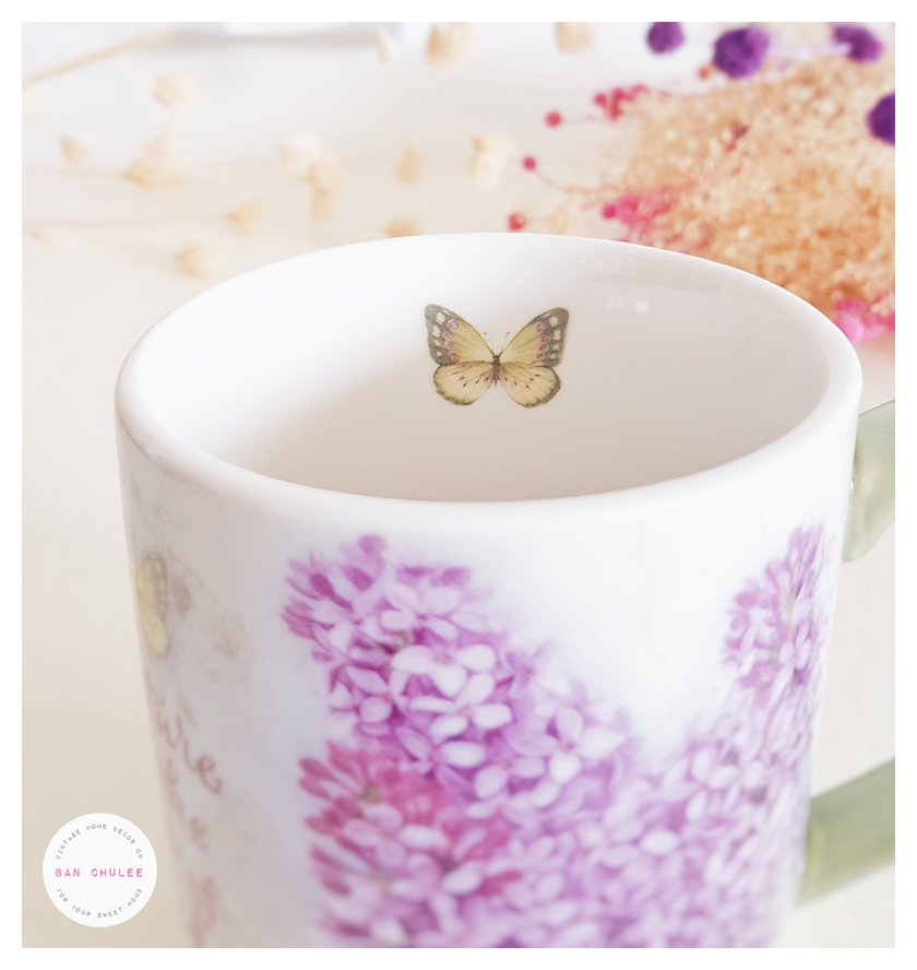 Ceramic Mug - Lilac แก้วเซรามิค ลายดอกไม้