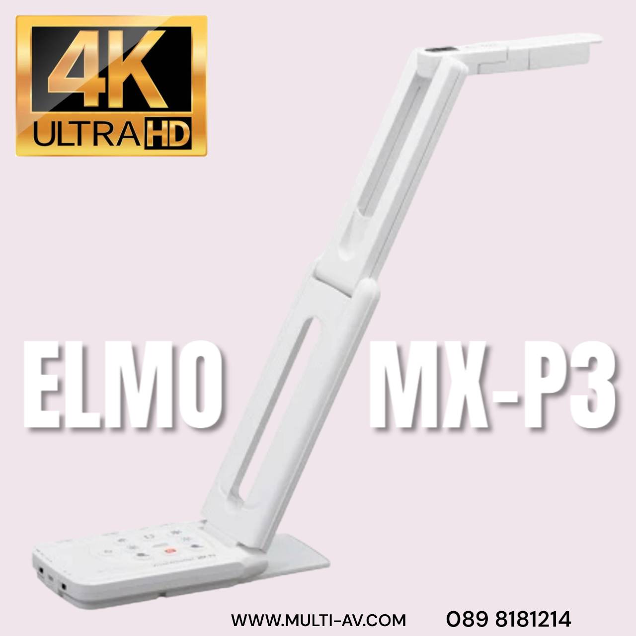 พร้อมส่ง ELMO MX-P3 เครื่องฉายภาพสามมิติ (4K Visualizer) ความละเอียด 13ล้าน ขนาดเล็ก พกพาง่าย น้ำหนัก 0.46 kg.