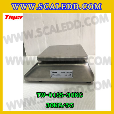เครื่องชั่งกันน้ำ30kg รุ่น TW-01SS ตาชั่งกันน้ำ30kg เครื่องชั่งดิจิตอลกันน้ำ30kg พิกัด 30kg ความละเอียด 5g Waterproof Digital Scale ยี่ห้อ Tiger รุ่น TW-01SS