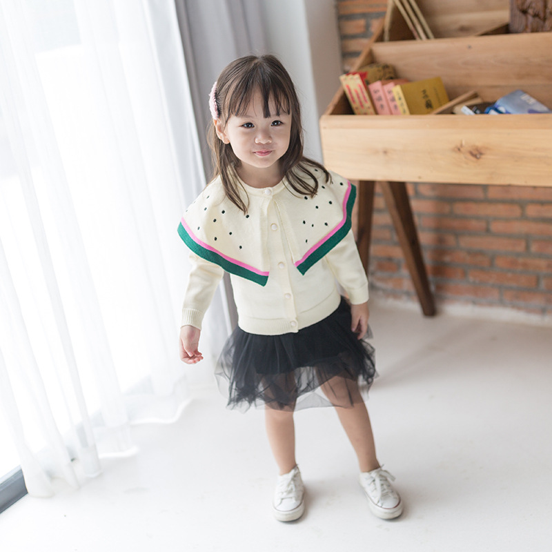 เสื้อกันหนาวเด็ก ลายแตงโม คอกลม