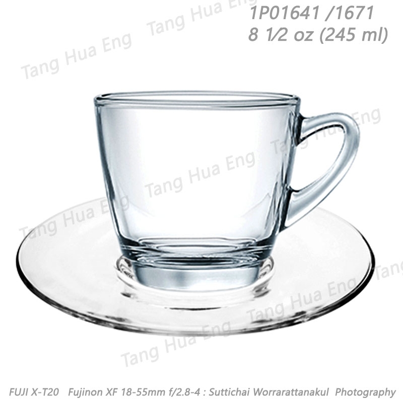 (6ชุด) ถ้วยกาแฟคาปูชิโน่+จานรอง ขนาด 9 ออนซ์ # P01641/1671 ยี่ห้อโอเชี่ยน