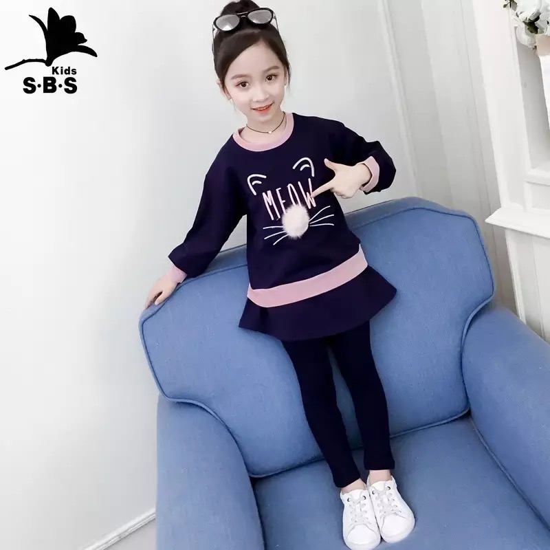 กันหนาว เซ็ตเสื้อกันหนาวแขนยาว+เลกกิ้งกระโปรง