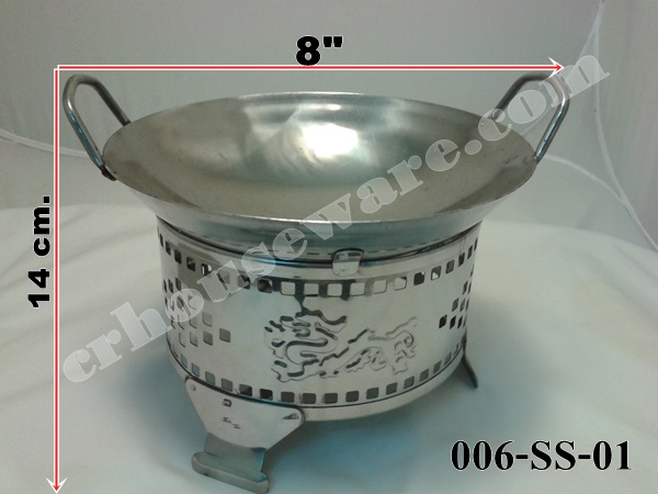 กระทะพร้อมเตาจิ้มจุ่มทำด้วยสเตนเลส 006-SS-01 Pan with stove dip Made with stainless steel. 006-SS-01.Hot and Sour Prawn Soup Dtom Yum Gkoong or Tom Yum Goong pot,酸辣虾汤火锅,Tôm nồi súp nóng và chua,ກຸ້ງຫມໍ້ແກງຮ້ອນແລະສົ້ມ, Panas dan Sour Udang periuk sup