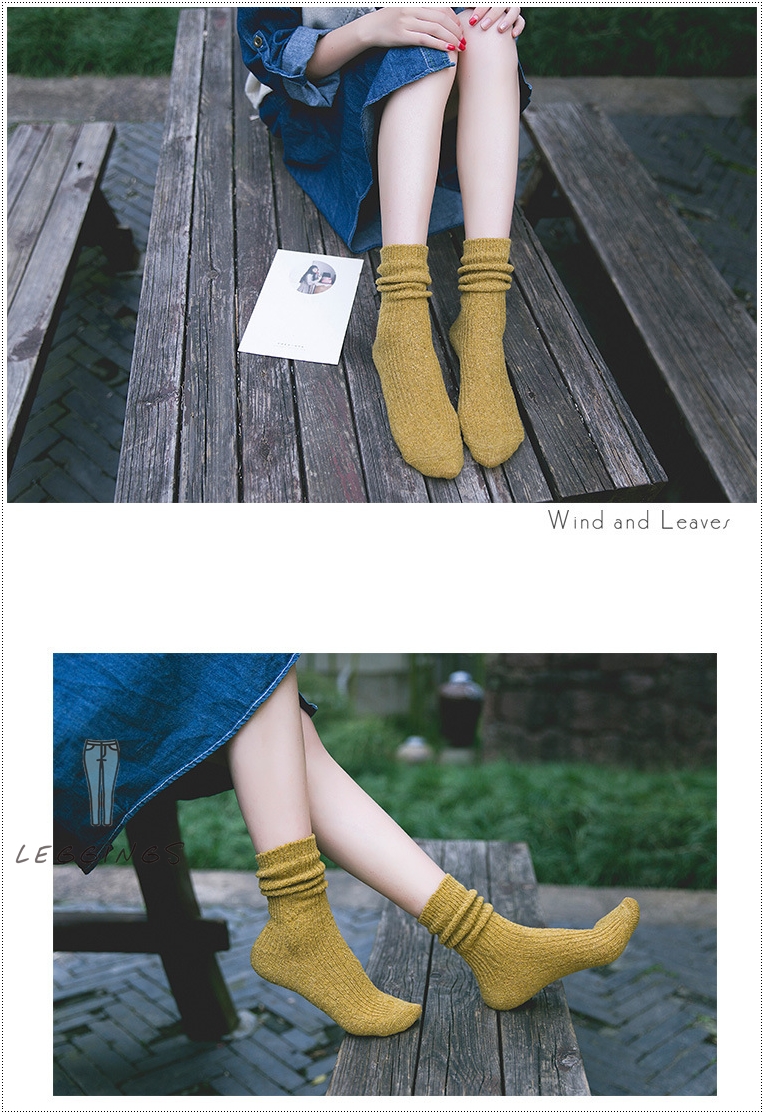 ถุงเท้าวูลขนสัตว์ญี่ปุ่น ถุงเท้ากันหนาว มี 6 สี