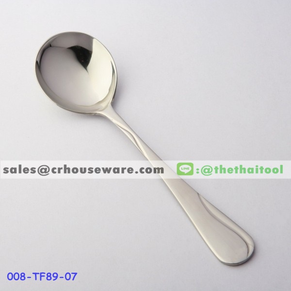 ช้อนซุปคาวสแตนเลส 89 ลายภูเรือ DINNER SOUP SPOON 008-TF89-07