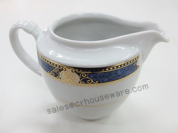 CREAMER Code : RPP2706,กาใส่ครีมพอร์ซิเลน ,จานชามพอร์ซิเลนลายPrecious Blue,จานพอร์ซิเลนลายน้ำเงินขอบทองรับแขกVIP