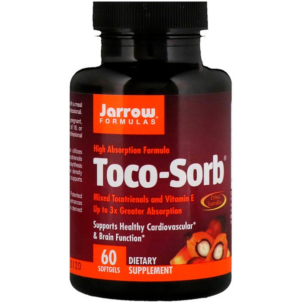 (Pre-order)Jarrow Formulas, Toco-Sorb, Mixed Tocotrienols and Vitamin E, 60 Softgels ดูดซึมได้ดีกว่าและ มีฤทธิ์ในการต้านอนุมูลอิสระมากกว่าวิตามินอีธรรมดา 60 เท่า