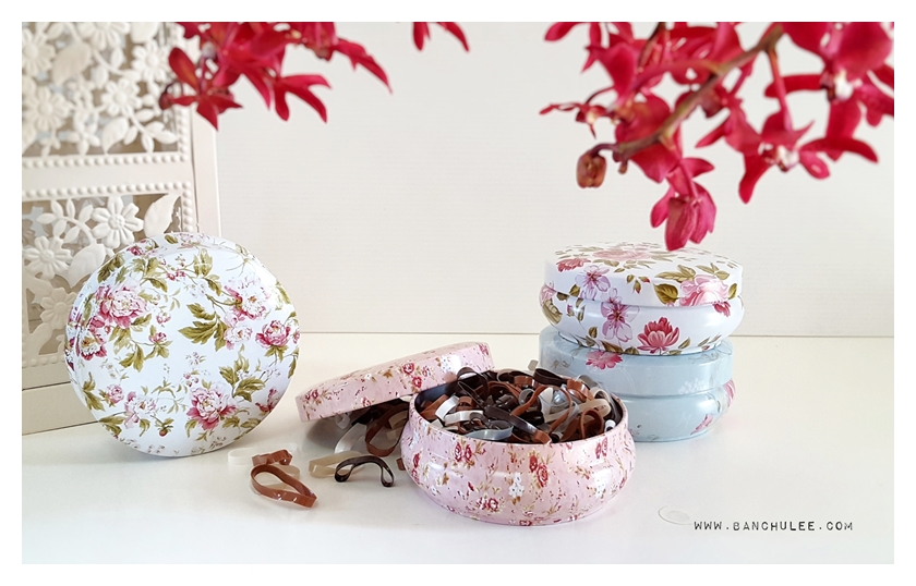 Candy Tin Box กล่องเก็บของ ลายดอกไม้ งานสังกะสี