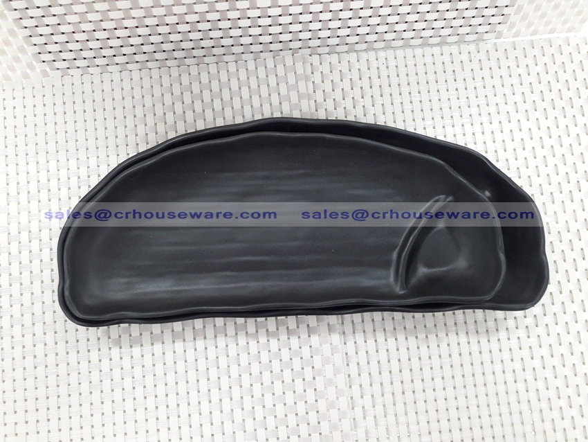 จานสแน็ก พร้อมช่องน้ำจิ้ม 017-PX-F152011