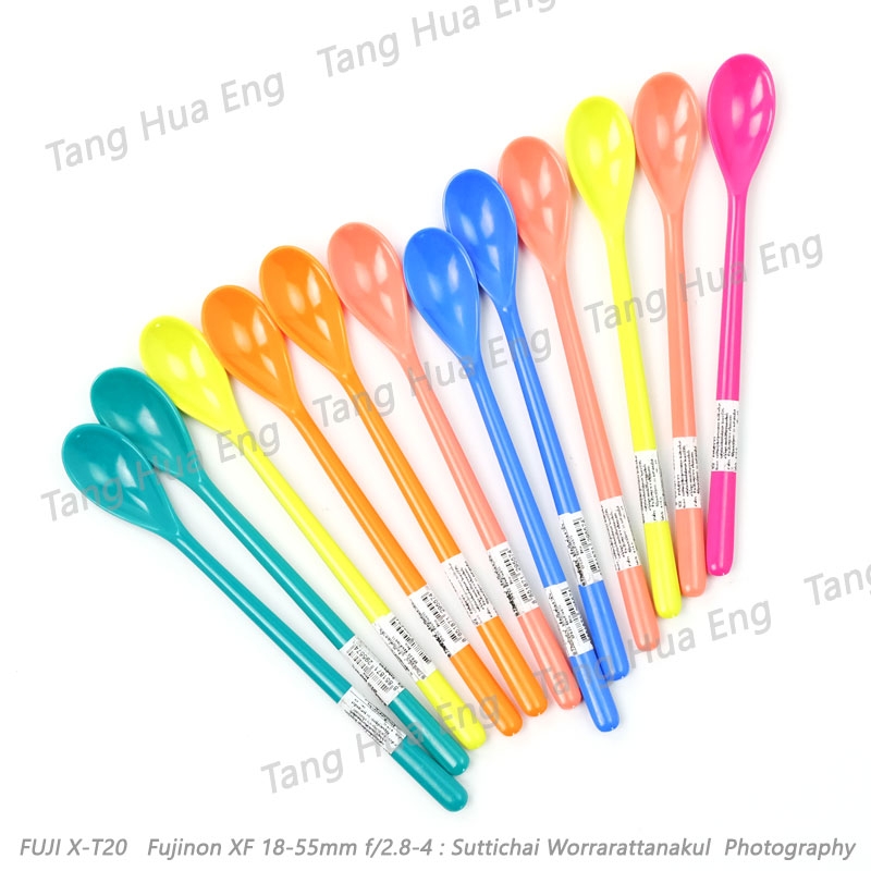 ( 12 ชิ้น ) ช้อนเมลามิน ด้ามยาว คละสี SP830 ตรา Flower ware