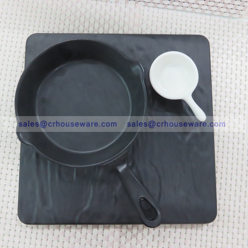 กระทะเสิร์ฟอาหารเมลามีน สีดำ 9.8 นิ้ว 017-PX-F176398