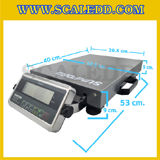 เครื่องชั่งขนส่ง-ไปรษณีย์ เครื่องชั่งน้ำหนัก SUNFORD PCS-60-FC11 พิกัด 60 กิโลกรัม ค่าละเอียด 20 กรัม (รหัสตัวแทน B198)