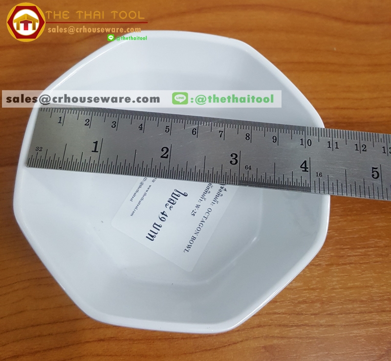 ชามเหลี่ยม 4.5 นิ้ว OCTAGON SASHIMI รหัส ML-W-25