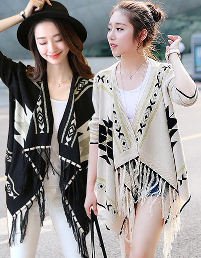 เสื้อคลุมแฟชั่นสวยเก่สไตล์สาวโบฮีเมี่ยน มี 2 สี รหัส 1172