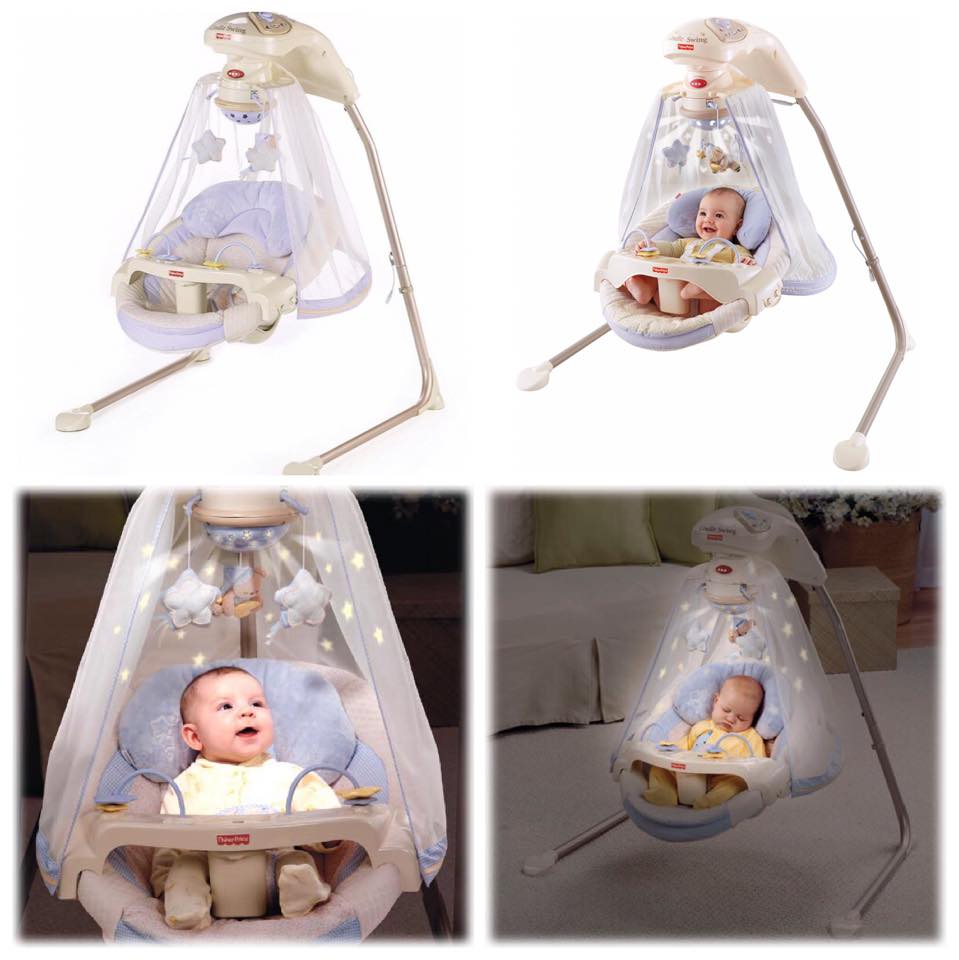 เปลไกวอัตโนมัติ Fisher-Price Papasan Cradle Swing, Starlight
